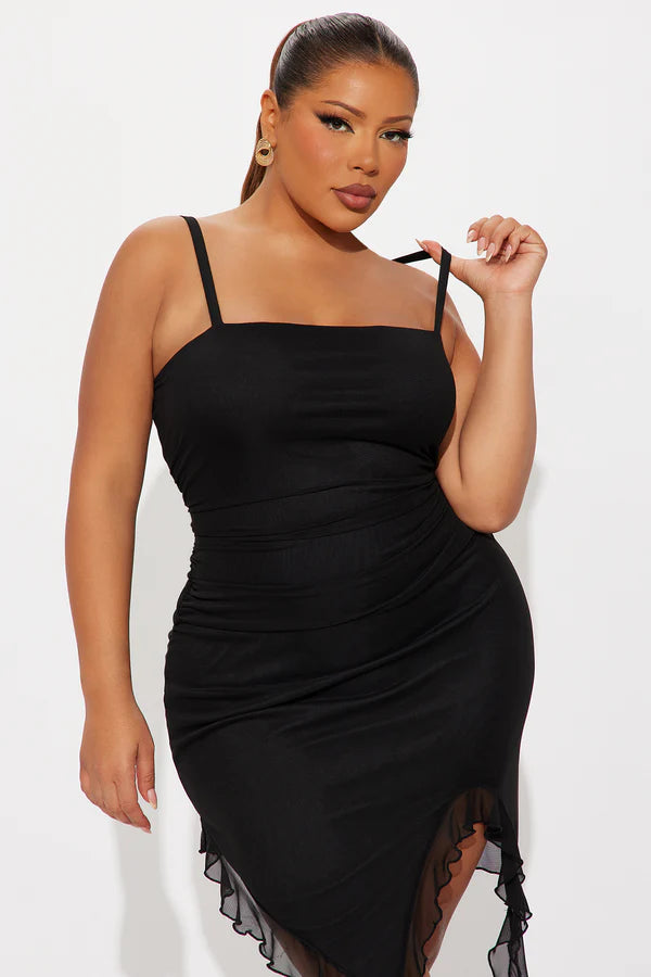 Valerie Mesh Mini Dress - Black