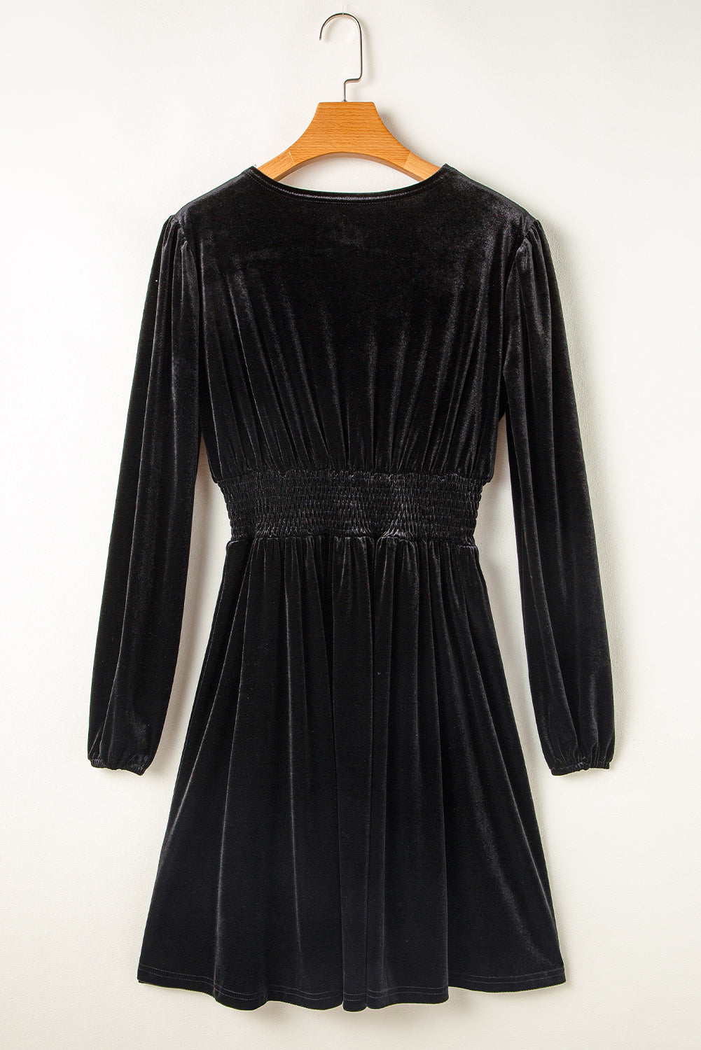 Black Velvet Long Sleeve Mini Dress