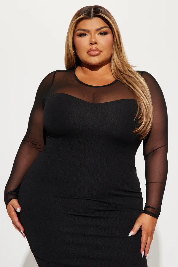 Madison Midi Dress - Black