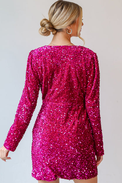 Pitaya Pink Velvet Mini Dress