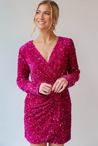 Pitaya Pink Velvet Mini Dress