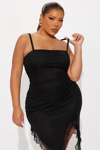 Valerie Mesh Mini Dress - Black