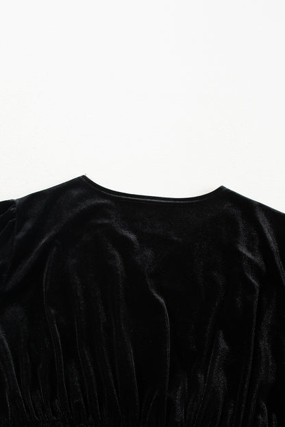 Black Velvet Long Sleeve Mini Dress