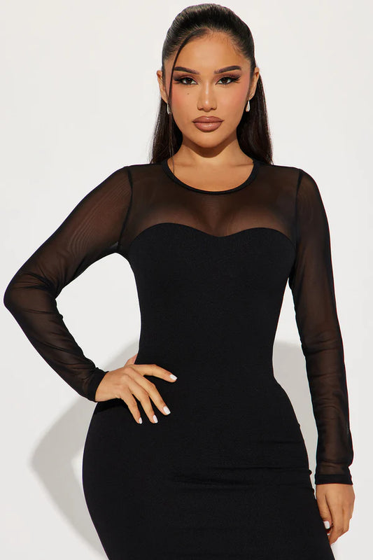 Madison Midi Dress - Black