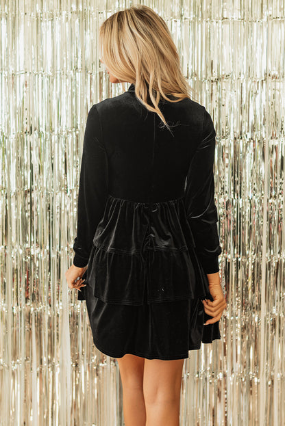 Black Velvet Mini Dress