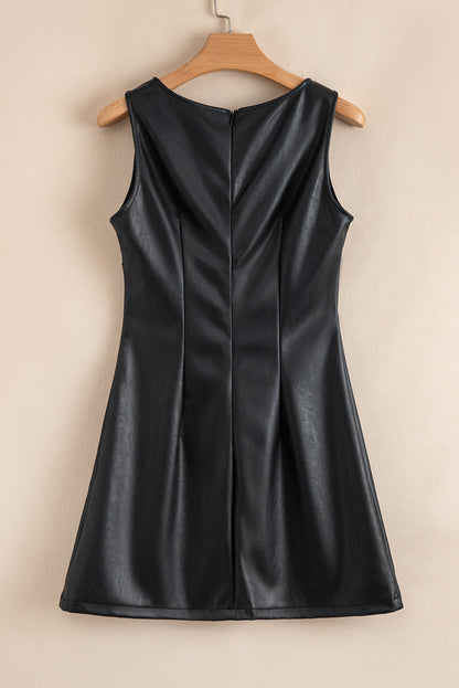 Black Leather Mini Dress