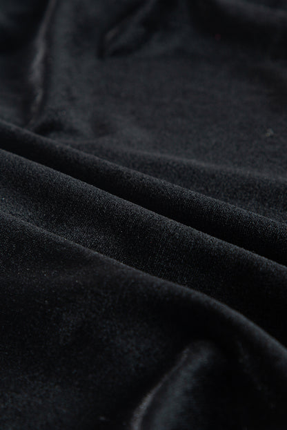 Black Velvet Long Sleeve Mini Dress